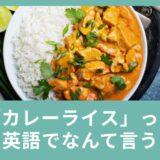 カレーライスって英語でなんていう？日常で使える英語表現のご紹介！