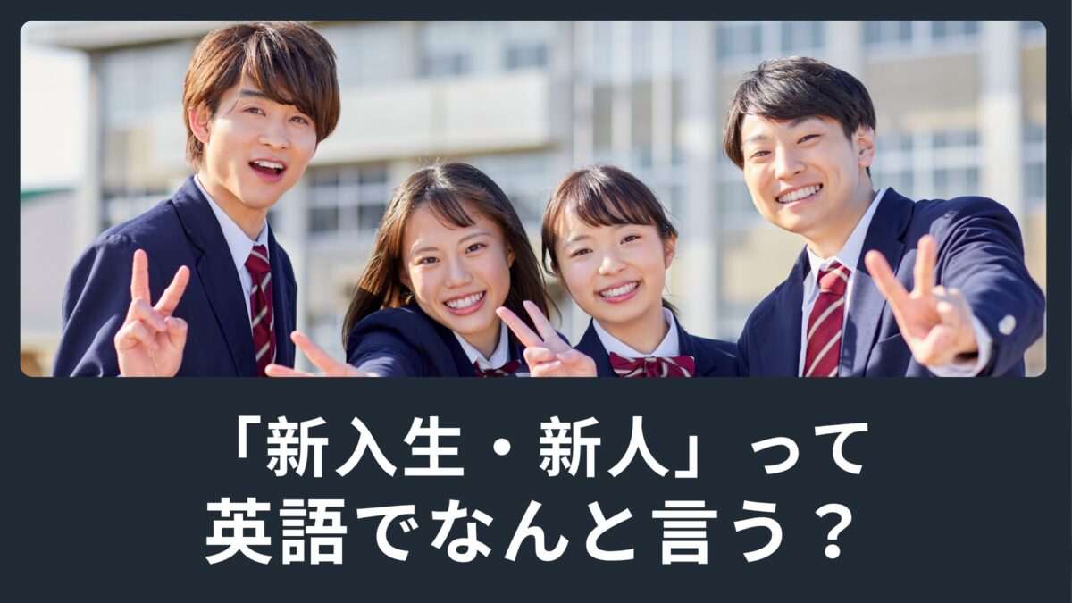 新しく始めた時に使ってみよう！「新入生・新人」って英語でなんて言うの？