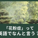 くしゃみが止まらない！花粉症って英語でなんて言うの？