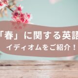 🌸Spring Feverとは？「春」に関する英語のイディオムをご紹介！