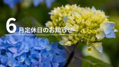 6月定休日のお知らせ（6/1 – 6/2）