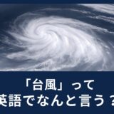 台風って英語で何て言う？知っておきたい天気の英語表現